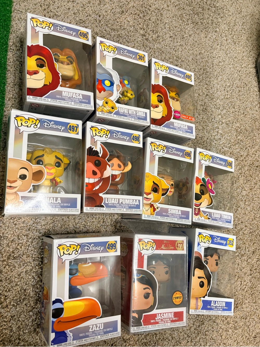 Funko Disney Pop! Lot Lion King and Aladdin / Jasmine holding the apple